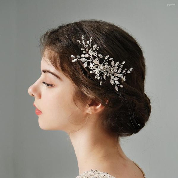 Направления свадебные свадебные аксессуары для волос стразы Жемчужный расчет для женщин -ювелирных ювелирных ювелирных изделий.
