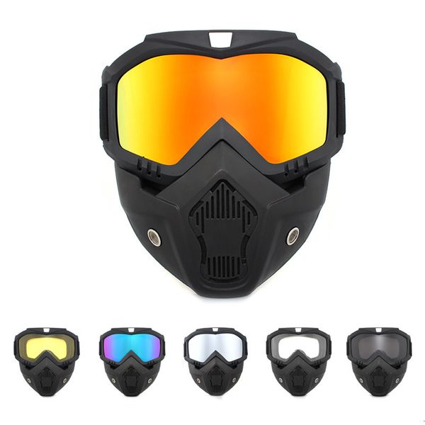Óculos de esqui masculino feminino máscara de snowboard esqui motocross à prova de vento óculos de proteção de segurança com filtro bucal 230729