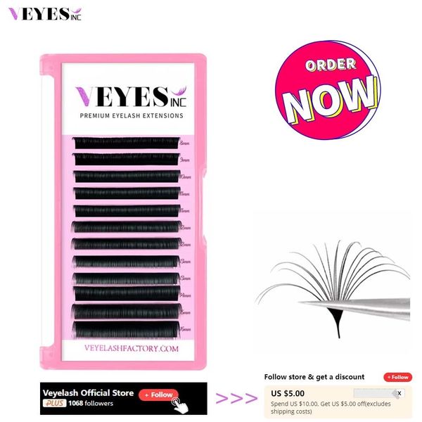 Ciglia finte Veyes Inc Easy Fanning Estensioni ciglia Veyelash CC Curl Russian Volume Lashes Fioritura rapida Fioritura automatica Trucco Bellezza 230728