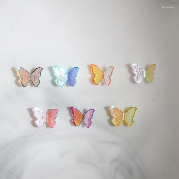 Украшения для ногтей 10 шт./Упаковка Aurora Butterfly Transparent Color Plated Undeformed Small Bownot