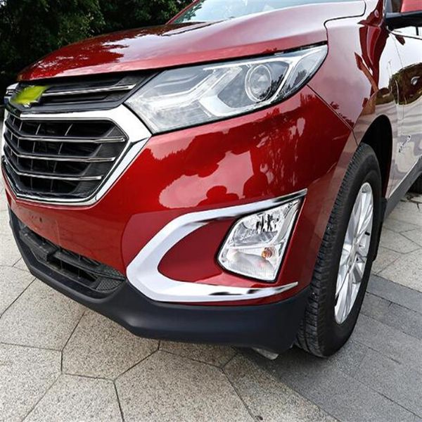 Alta qualidade ABS cromado 2 peças decoração da lâmpada de nevoeiro dianteira do carro 2 peças tampa da guarnição da lâmpada de nevoeiro traseira para Chevrolet Equinox 2017-2018266d