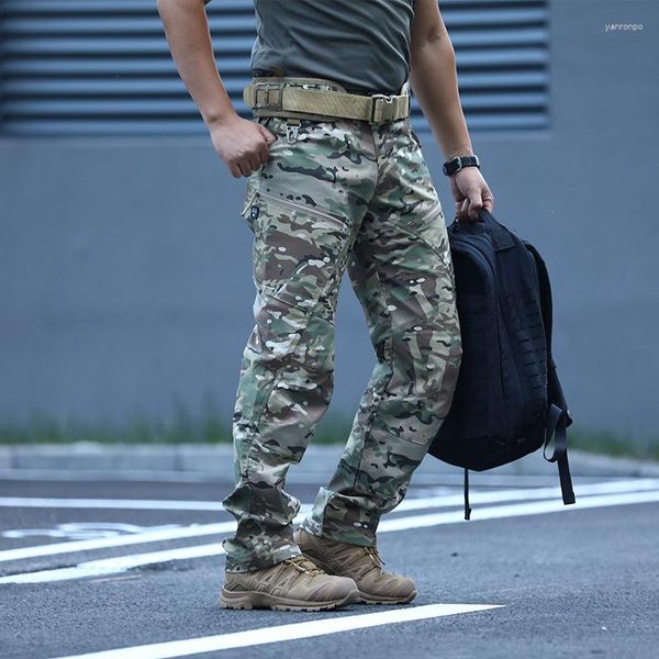 Calças Masculinas Tactical Combat Cargo À Prova D' Água Caminhadas Masculinas Casual Multi Bolsos Calças Militares de Treinamento Resistente ao Desgaste Outono