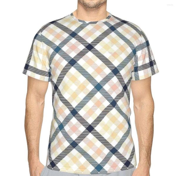 Magliette da uomo Plaid Art TShirt per uomo Blush blush e oro Umorismo T-shirt estiva Maglietta sottile Design innovativo