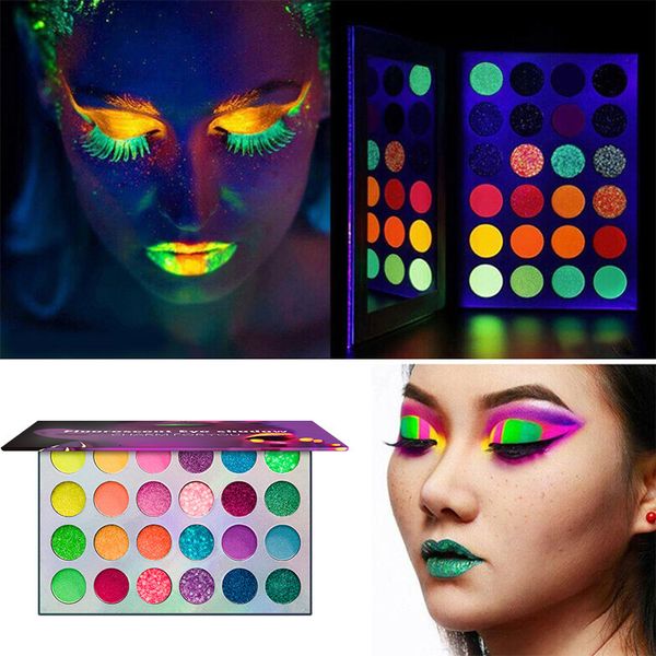 Lidschatten, 24 Farben, leuchtender Lidschatten, Paillette-Maquillage-Glitzer, für Gesicht, Lidschatten, leuchtend im Dunkeln, Maquillaje-Paillette-Make-up, 230728