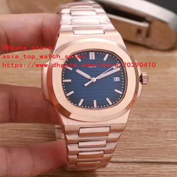 Relógio de alta qualidade em ouro rosa de 4 cores 40 5 mm Nautilus 5711 1A-001 Data Ásia Mecânico Transparente Relógio masculino automático 216c