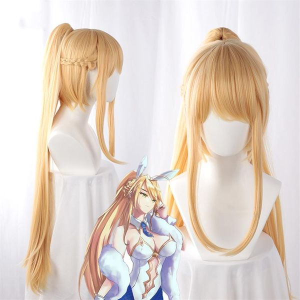 Fate Stay Night Altria Pendragon Saber Bunny Girl Wig Cosplay Wig Game Anime FGO Fate Grand Order Resistente ao Calor Cosplay Wigs297n