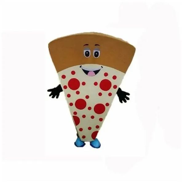 Trajes de mascote de pizza de comida de desempenho Roupa de personagem de desenho animado Terno Roupa de festa ao ar livre de Natal Tamanho adulto Vestuário de publicidade promocional