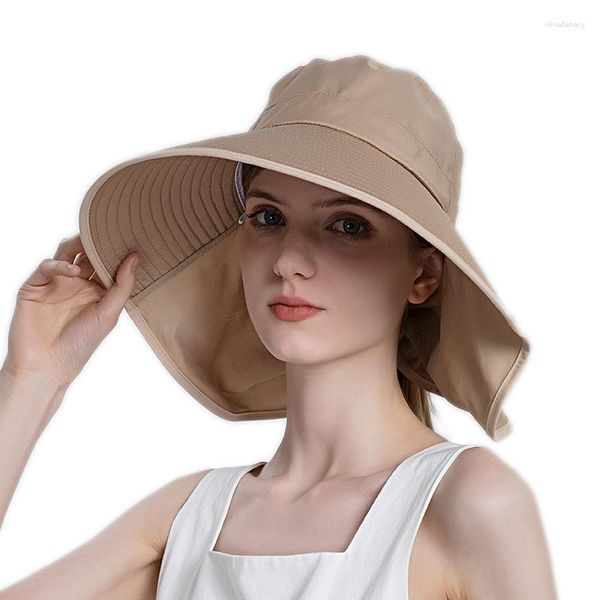 Berets Super Wide Brim Sun Fedora Hats UPF50 Waterproof Packable Bucket Hat for Fishing Hiking Camping UV Protection Summer Beach Cap