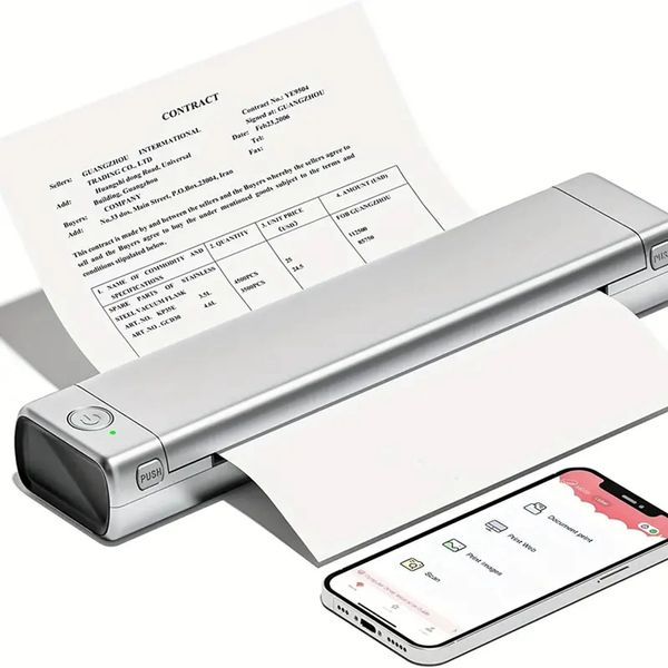 Phomemo tragbarer kabelloser Drucker für Reisen, neuer M08F – mobiler Letter-Drucker, unterstützt 8,5 x 11 Zoll US-Letter, tintenloser thermischer Kompaktdrucker