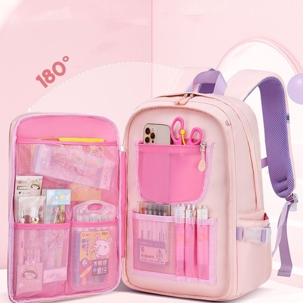 Zaini Zaino per bambini Cute Girls Bookbag Borsa da scuola leggera per studenti elementari Donne Zaino da viaggio Paillettes Decor 230729