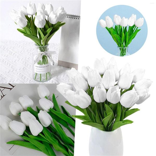 Flores decorativas Flor artificial Decoração de casa PU Simulação Pografia Gerânios Realista