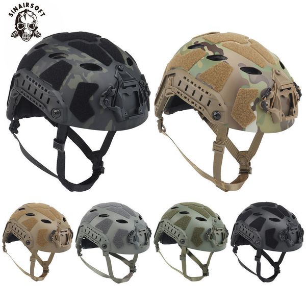 Bisiklet kaskları taktik hızlı sf kask süper yüksek kesim hafif modüler bungee örtü nvgs iskelet ray çekim paintball aksesuarları 230728