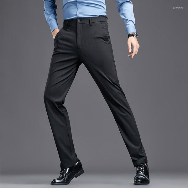 Pantaloni da uomo Cool Casual Suit Summer Thin Four Side High Elastic Straight High-End Silky