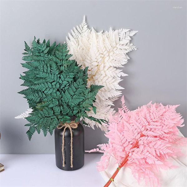 Flores decorativas preservadas folha de samambaia seca natural real montanha samambaias planta ramo eterno folhas decoração de casamento em casa velas flutuantes faça você mesmo