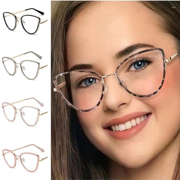 Óculos de sol Anti-Blue Light Óculos Feminino Óculos Cat Eye Optical Óculos Óculos Anti-UV Óculos Simplity Óculos de Armação Grande