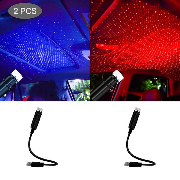 Luz de projeção de telhado de carro usb portátil estrela noite luzes ajustável led galáxia atmosfera iluminação interior lâmpada do projetor para cei287s