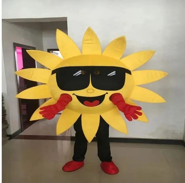 Óculos de sol Trajes de mascote de desenho animado Terno Roupa de festa ao ar livre de Natal Tamanho adulto Vestuário de publicidade promocional