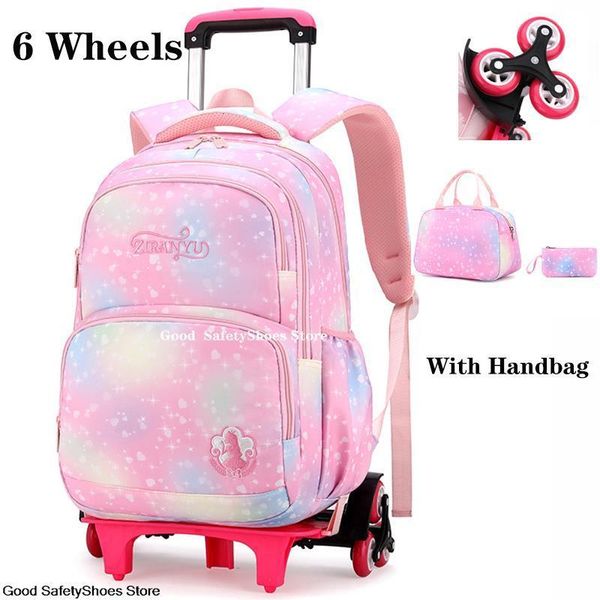 Mochilas Crianças Mochila Escolar com Rodas Mochila Primária Destacável Mochila Feminina Trolley Mochilas Escolares para Meninas Mochila Infantil 230729