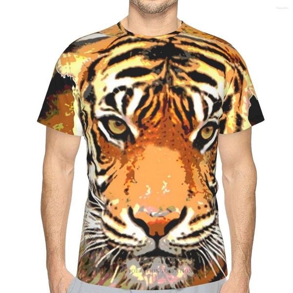 Magliette da uomo Camicia stampata 3D astratta per uomo Tigre Amante degli animali Unisex Poliestere Allentato Fitness Top Hip Hop Beach T-shirt maschili