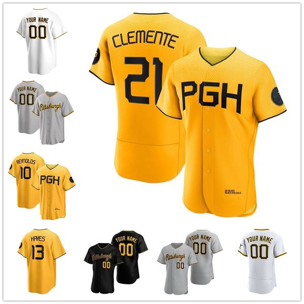 Maglia da baseball City Connect Andrew McCutchen Henry Davis Ke'Bryan Hayes Bryan Reynolds Oneil Cruz Ji Hwan Bae Willie Stargell Roberto Clemente Bednar Connor Joe