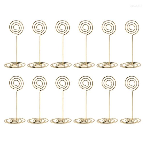 Cornici 72 Pack Numero di tavolo Portacarte Po Holder Stand Place Paper Menu Clips Circle Shape (Oro)