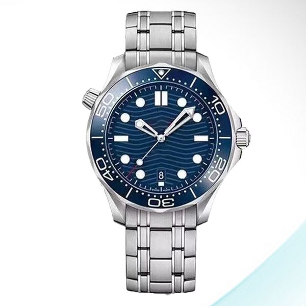 Relógio masculino automático Omeg Máquina masculina Relógios de luxo Safira 41mm Montre Com caixa 2813 movimento Couro à prova d'água Pulseira de aço inoxidável Mostrador preto Relógios de pulso