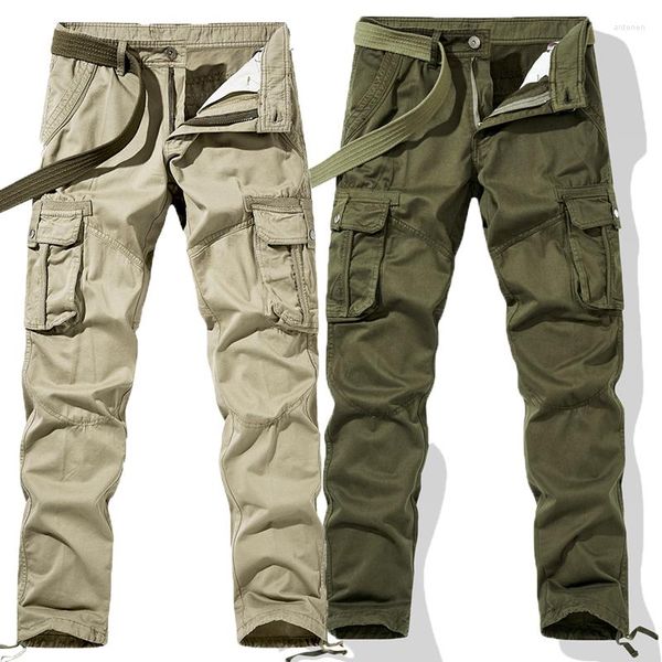 Pantaloni da uomo Casual Cargo Tasche multiple Esercito militare tattico Pantaloni larghi dritti Tuta da uomo Tasche multiple Harem