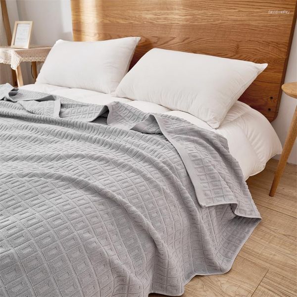Decken, Retro-Stil, Handtuchdecke auf dem Sofa, Heim-Tagesdecke aus Baumwolle, einfarbig, Klimaanlage, Steppdecke, weiche, atmungsaktive, dünne Bettdecke