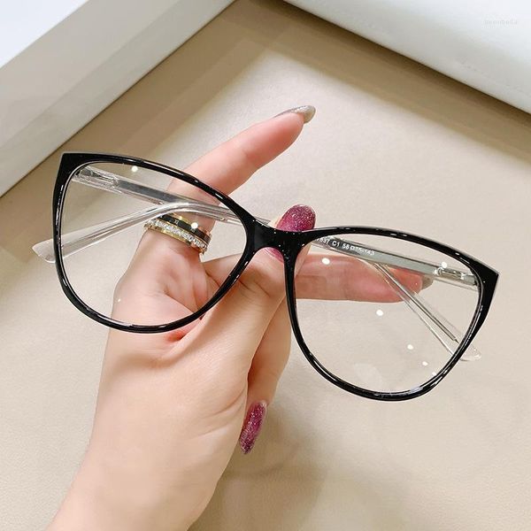 Sonnenbrille Mode Frauen Lesen Anti Blaues Licht Gläser Klar Cat Eye Presbyopie Fertig Rezept Weiblichen Astigmatismus
