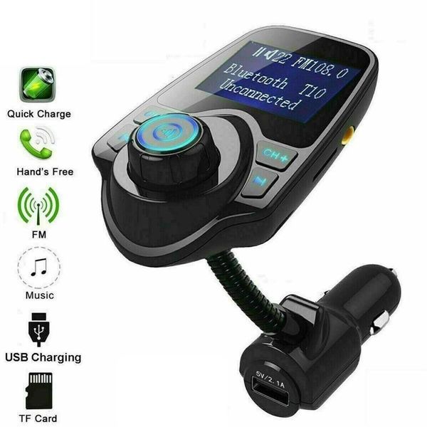 Caricabatteria per auto Caricabatterie per adattatore per accendisigari per auto USB Caricabatterie wireless Bluetooth per auto Trasmettitore FM Adattatore radio MP3 Kit per auto247R