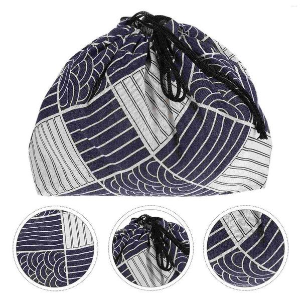 Set di stoviglie Light Washable Drawstring Lunch Holder Bag Bento Box per lo stoccaggio di picnic all'aperto