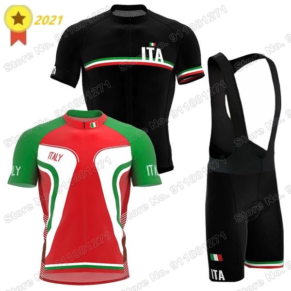 Radfahren Jersey Sets Anzug ITALIEN Nationalmannschaft Set Männer Kleidung Sommer Rennrad Shirts Fahrrad Trägerhose MTB Ropa 230728