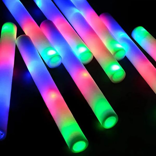 10 Stück LED-Schaum-Leuchtstäbe, blinkende Leuchtstäbe, Cheer Tube, leuchten im Dunkeln, Hochzeits-Party-Zubehör, 3 Modi, blinkende Stick-Spielzeuge