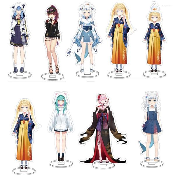 Chaveiros Hololive Vtuber Connect The World Vitrine de Acrílico Modelo Placa de Mesa de Escritório Presente Coleção de Bonecas Prop Figura Extensão de Janela