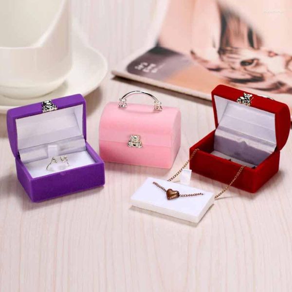 Sacchetti per gioielli Piccola borsa portatile Imballaggio adorabile Confezione regalo Gingillo Velluto Anello Orecchini Collana Portaoggetti per matrimoni