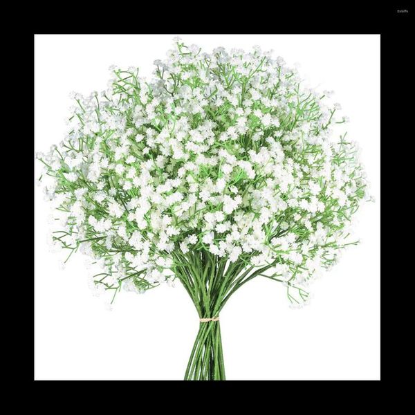 Fiori Decorativi 12 Pezzi Baby Breath Gypsophila Piante Artificiali Decorazione Della Festa Nuziale Vero Tocco Giardino Domestico Fai Da Te (Bianco)