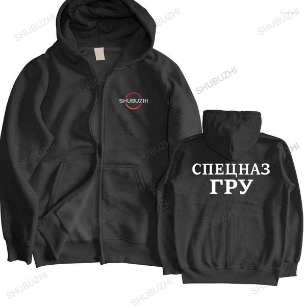 Herren Hoodies Man Reißverschluss Hoodie Marke Kleidung Militärinsequenzen in Schwarz enthält Front Russische Herren Frühling und Herbst übergroß