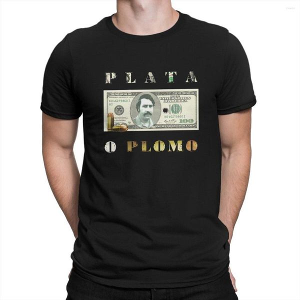 Erkek Tişörtleri Plata O Plomo Money Tshirt Erkek Narkos Suç TV Pablo Escobar Giyim Tarzı Gömlek Rahat