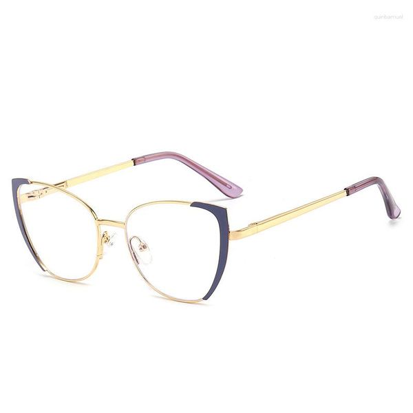 Sonnenbrille Vintage Cat Eye Brille Frauen Blaues Licht Blockierender Rahmen Metall Optische Computerbrillen Für Damen