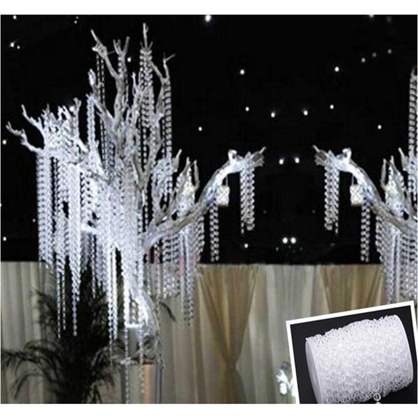 Party Supplie 30 m Acryl-Kristallperlen, klare Diamanten, für Hochzeit, Party, Girlande, Kronleuchter, Vorhang, Dekorationen, 250 W