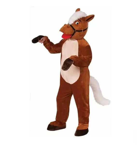 Pferd Plüsch Maskottchen Kostüme Cartoon Charakter Outfit Anzug Weihnachten Outdoor Party Outfit Erwachsene Größe Werbekleidung