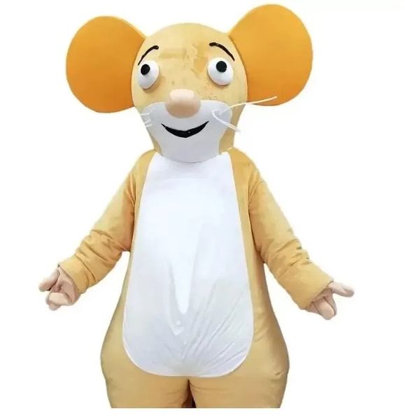 Trajes de mascote de rato de desempenho Roupa de personagem de desenho animado Terno Roupa de festa ao ar livre de Natal Tamanho adulto Vestuário de publicidade promocional