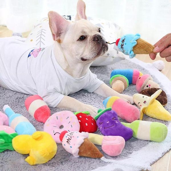 Costumi per gatti Cane Cartone animato Frutta Voce Giocattolo Morso Resistente Forniture per animali di peluche