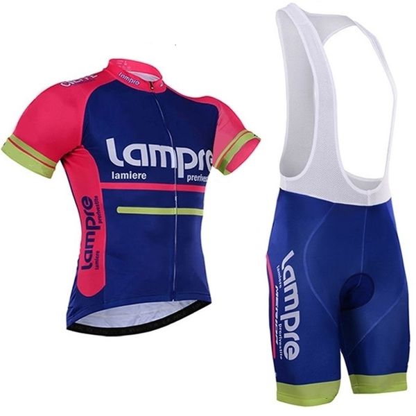 Bisiklet Jersey Setleri Pro Team Lampre Bisiklet Jersey Set Nefes Alabilir Yaz Kısa Kol Bisiklet Giysileri MTB Ropa Ciclismo Bisiklet MAILLOT JEL 230728