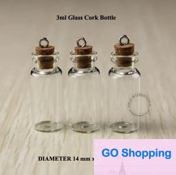 Quatily Glas-Reagenzglasflasche mit Korken für Anhänger Mini 50 Stück 3 ml Mini kleine Glasflaschen Fläschchen Gläser mit Korken dekorativ verkorkt und Großhandel