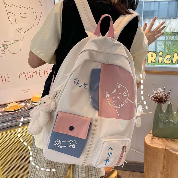 Mochilas Escolares Fofas Mochilas Femininas Aluno do Ensino Médio Versão Coreana Harajuku Ulzzang Mochila Universitária Mochila Japonesa Versátil 230729