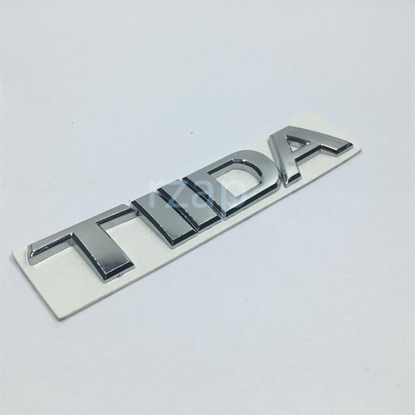 Emblema auto 3D per Nissan Tiida Lettera Logo Silver Auto Rear Trunk Badge Targhetta Sticker241J