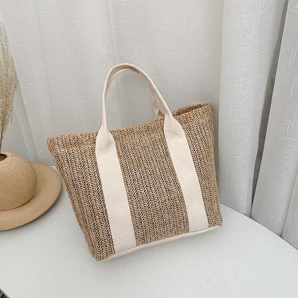 Totes Freizeit Stroh Damen Umhängetasche Willow Woven Handtasche Rattan Sommer Strandtasche Große Kapazität Handtasche Damen Große Brieftasche Store Newstyledesignerbags