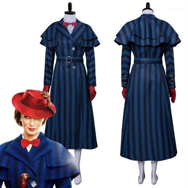 Costumi Anime 2021 Mary Poppins Returns Costume Cosplay Abito Cappotto Per Donne Adulte Halloween Carnevale Abbigliamento12667