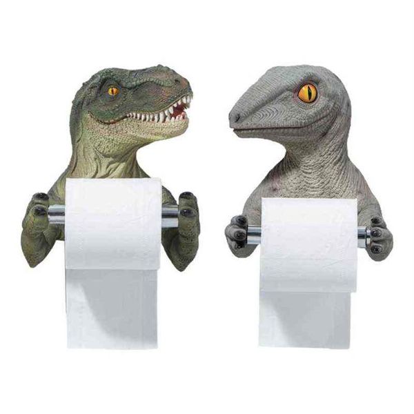 3D-Dinosaurier-Rollenpapierhalter, Wand-Toilettenpapierhalter, Tyrannosaurus, dekorativer Taschentuchhalter für Badezimmer und Zuhause 21110325k